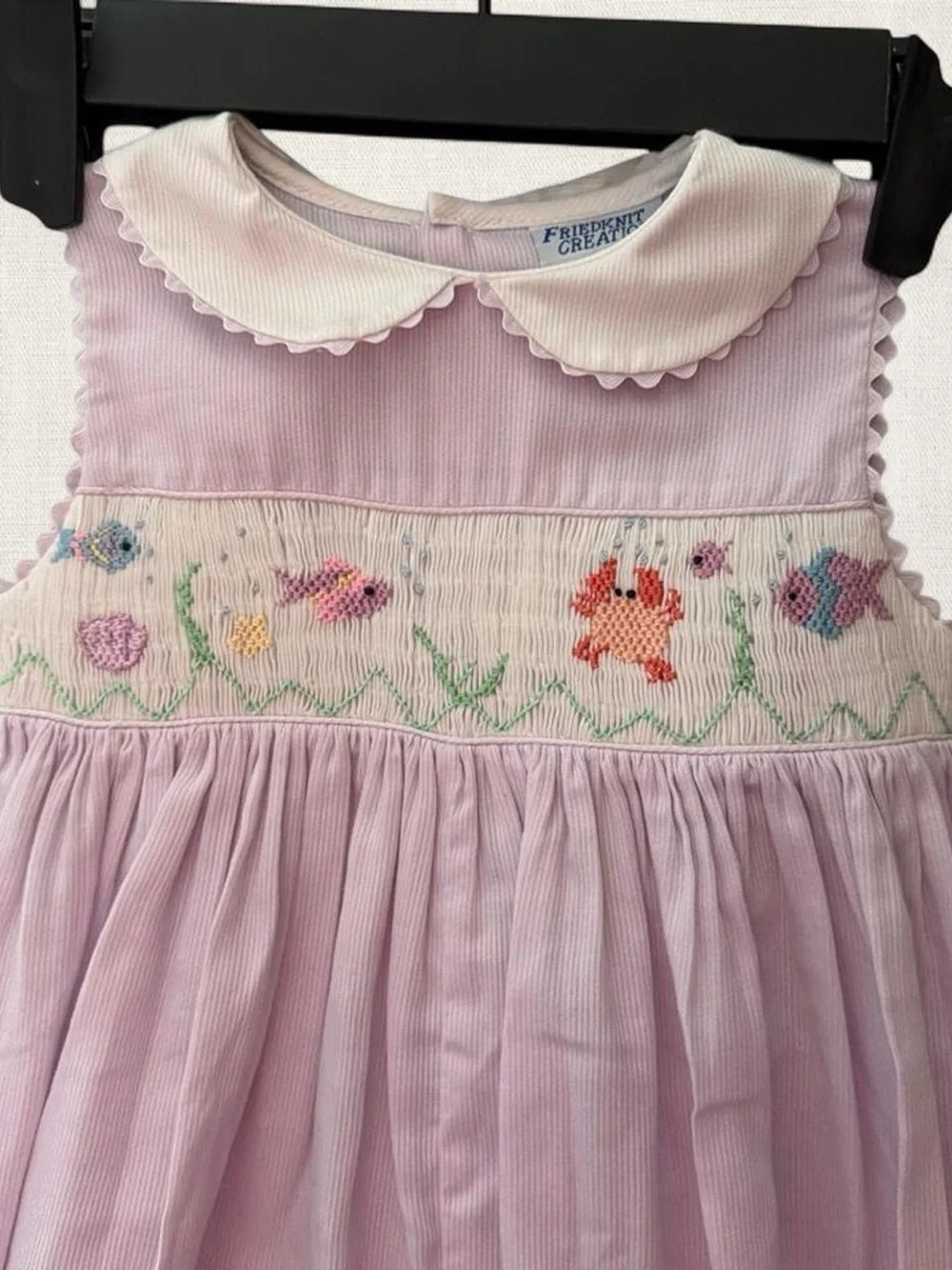Friedknit Creations Baby Sea Romper in Soft Purple